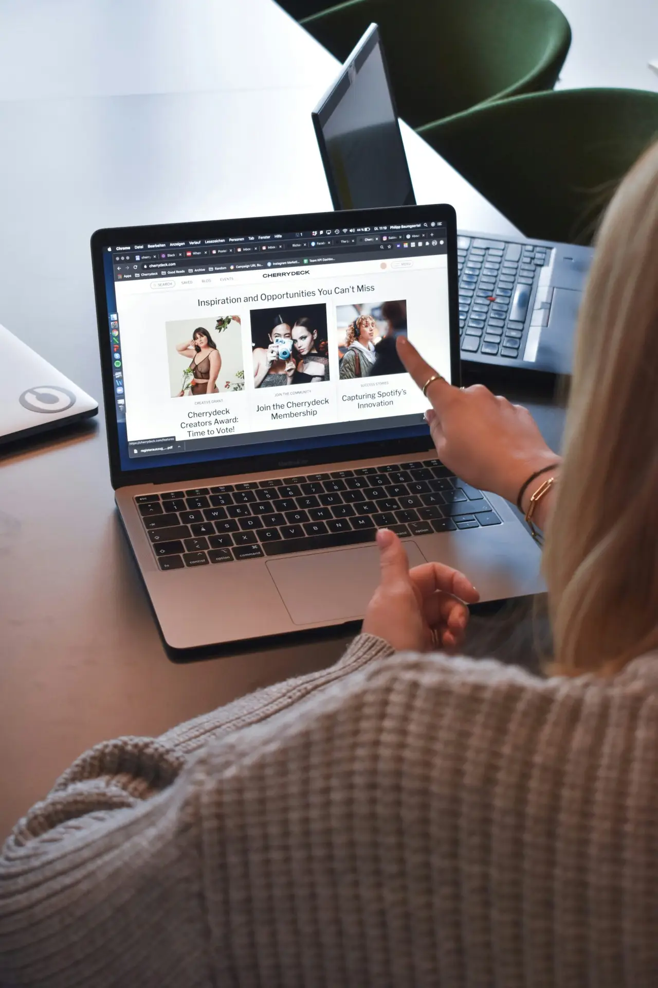 Donna providing Website Design feedback